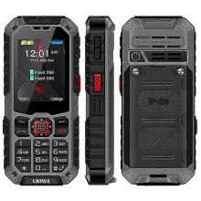 (Grey EU Plug) UNIWA S9 Rugged IP68 Waterproof Phone - 4G Dual SIM with Flashlight