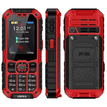 (Red EU Plug) UNIWA S9 Rugged IP68 Waterproof Phone - 4G Dual SIM with Flashlight