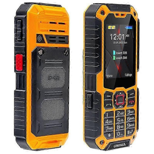 (Red US Plug) UNIWA S9 Rugged IP68 Waterproof Phone - 4G Dual SIM with Flashlight 1