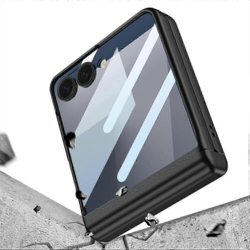 (Silver, Silver) GKK Magnetic Hinge Case for  Galaxy Z Flip7 5G with Front Screen Protector - Matcha Green 2