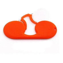 (Orange) Portable Soft Silicone Clip Nose Presbyopic Glasses Keychain Men And Women Reading Glasses Oval Glasses
