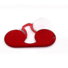 (Red) Portable Soft Silicone Clip Nose Presbyopic Glasses Keychain Men And Women Reading Glasses Oval Glasses