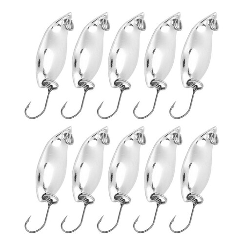 10 Stück Angelwobbler Köder Spoon Style Metall Künstliche Lockstoffe Silber 2,5 g 1