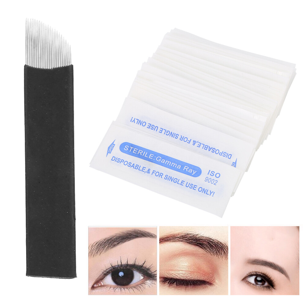 50pcs 0.18mm Microblading Needles U16-U21 for Permanent Makeup