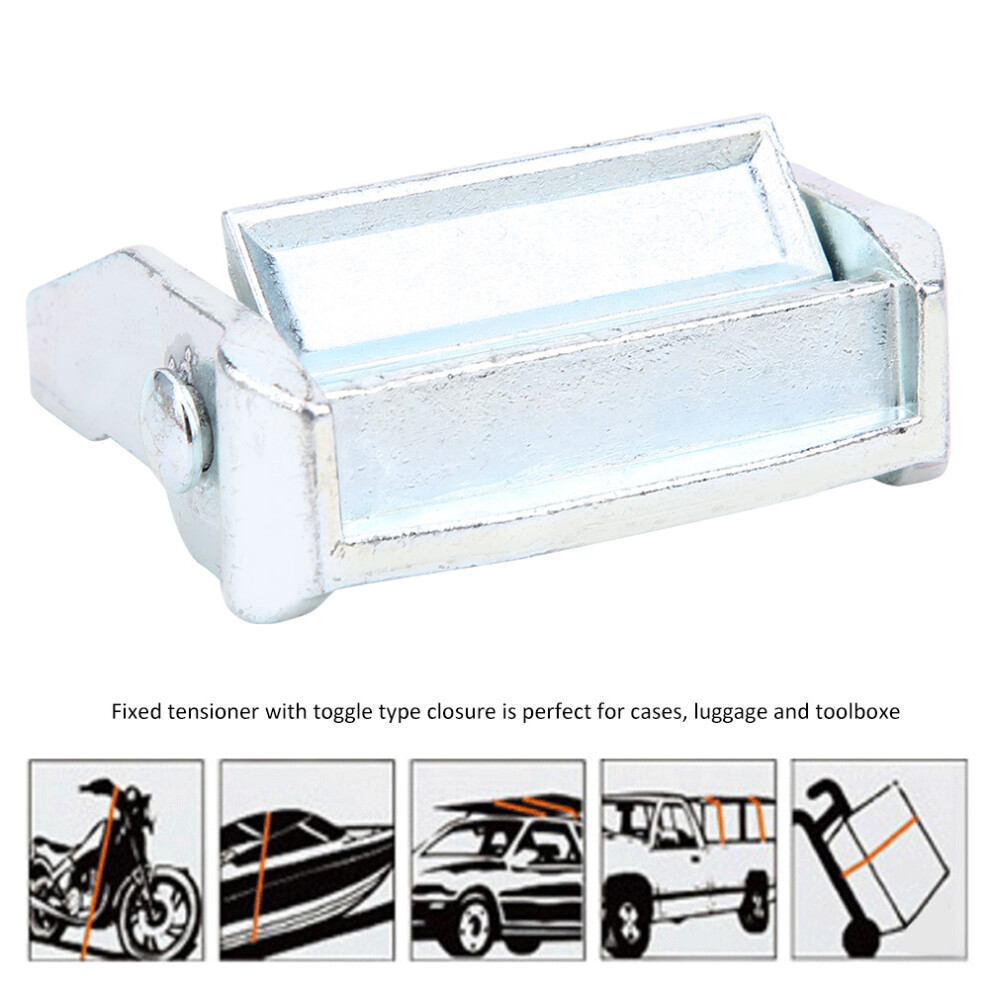 Zinc Alloy Tiedown Strap Buckle 50Mm Heavy Duty Ratchet Tensioner White 8441361545748