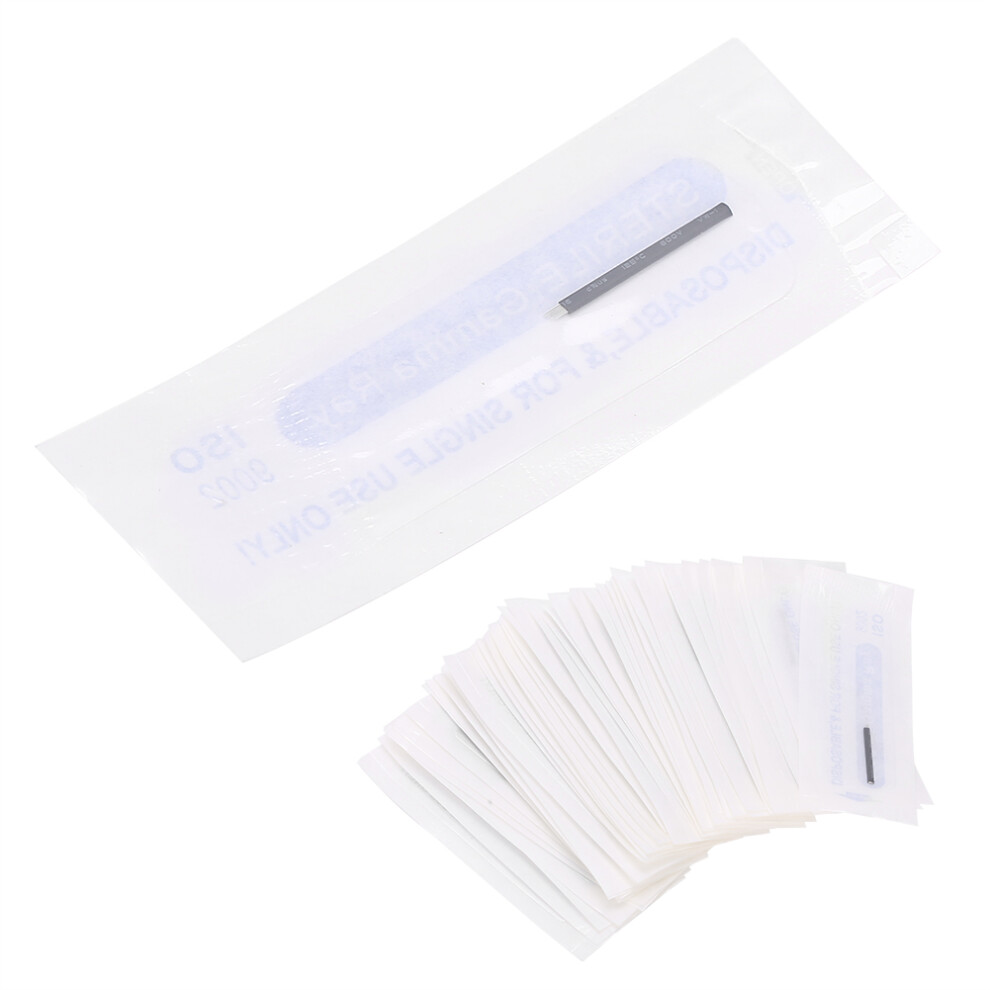50pcs Microblading Needles 0.18mm for Eyebrow Tattoo, Various Pin Types