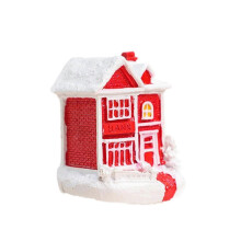 (8x6x5 cm, Double layer) Mini Christmas Snow House Decoration Crafts Xmas Ornament for Desk Kitchen Office 8x6x5 cm Double layer