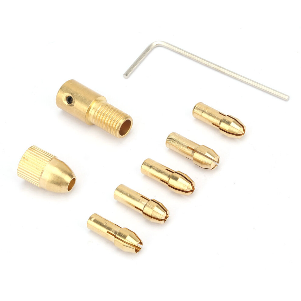 Set Of 7 Electric Drill Bit Collets 0.5-3Mm Micro Twist Drill Chuck Adapter 4981361548935