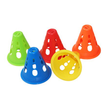20pcs Assorted Color Plastic Roller Skating Cones Hollow Style Sports Training Roadblock Agility Markers for Skating Practice and Traffic Control
