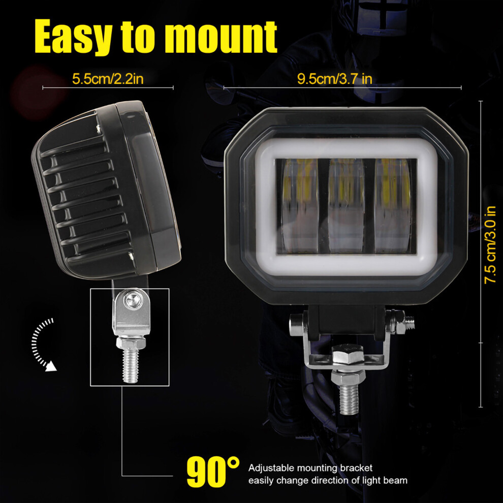 30W Led Work 3.5In Waterproof Square Angel Eyes 6000K Light 8721361551476