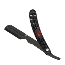 (red) Straight Razor Holder, Barber Razor Holder Stainless Steel Safety Ergonomic Hollow Handle for Men's Facial Grooming (Blades Not Included)