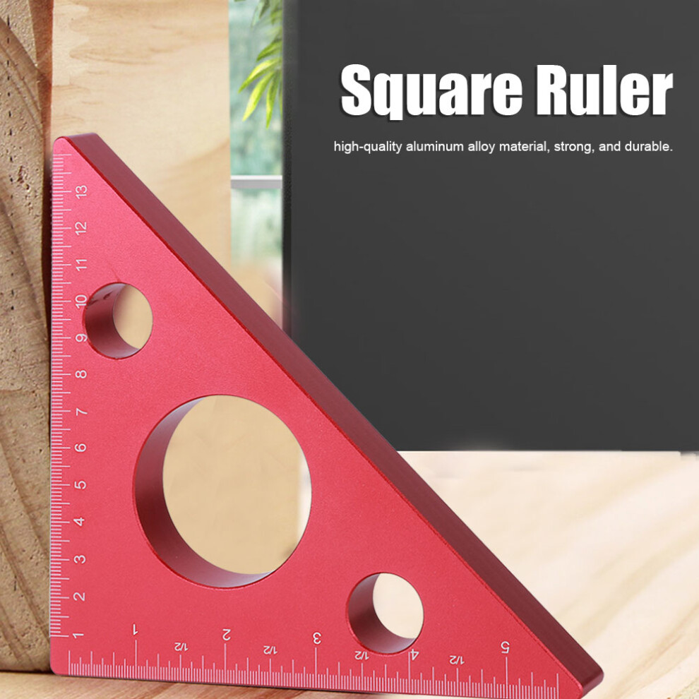 5In/13Cm Aluminum Alloy Right Angle Triangle Ruler For Woodworking 8761361553506