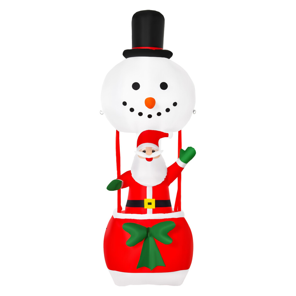 Christmas Inflatable 8ft Santa and Snowman Hot Air Balloon Indoor & Outdoor Xmas Decor with Bright LED Lights-image-OPC-PMZ98X6-NEW