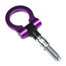 (Purple) Aluminum Alloy Front Bumper Trailer Ring Eye Towing Tow Hook Screw fitting for Vehicles Multi-color Auto Decorations  Red