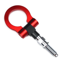 (Red) Aluminum Alloy Front Bumper Trailer Ring Eye Towing Tow Hook Screw fitting for Vehicles Multi-color Auto Decorations  Red