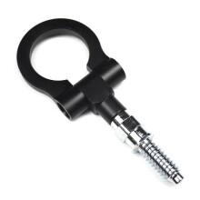 (Black) Aluminum Alloy Front Bumper Trailer Ring Eye Towing Tow Hook Screw fitting for Vehicles Multi-color Auto Decorations  Red