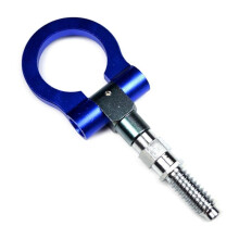 (Blue) Aluminum Alloy Front Bumper Trailer Ring Eye Towing Tow Hook Screw fitting for Vehicles Multi-color Auto Decorations  Red