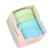 5Rolls Decorative Tape 10mmX2M Adhesive Paper Tape-Macaron 4