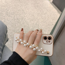 Ciondoli per cellulare con perline, cordino decorativo con catena di perle per iPhone 12 Pro Max Apple X, cordino regolabile per telefono dal design