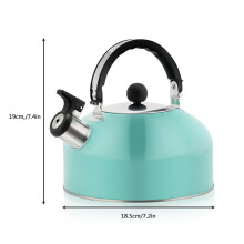 Bollitore con Fischio per Piano Cottura, Teiera in Acciaio Inossidabile con Manico ergonomico e Beccuccio con Fischio, Bollitore da Campeggio Leggero