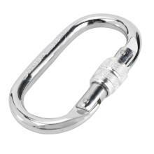 Sicherheitsverschluss O-Form Karabiner für Outdoor-Klettern Rettung Silber 70 mm