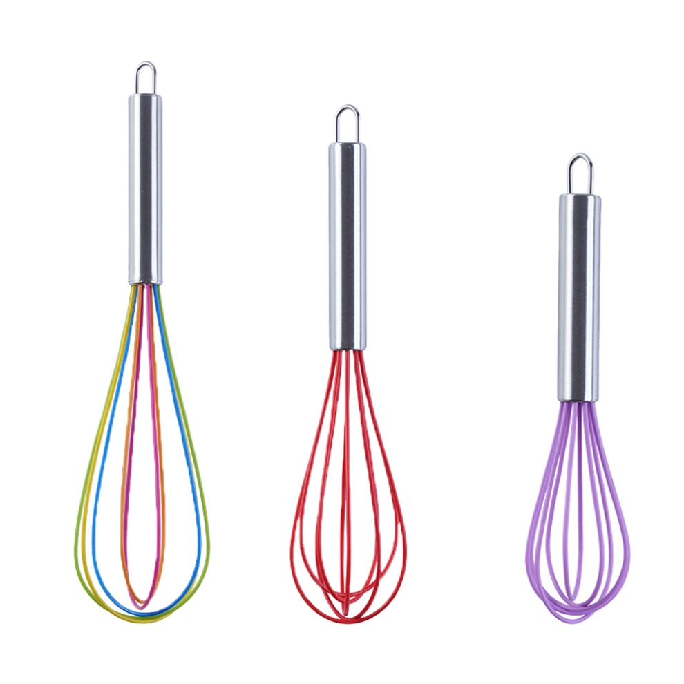 Kitchen Baking Utensils, Rainbow Colored Handle Balloon Whisk, Ergonomic Handle For Comfortable Grip, Non-Stick Heat Resistant Silicone, Versatile Kit-image-OPC-PMZ9BG7-NEW