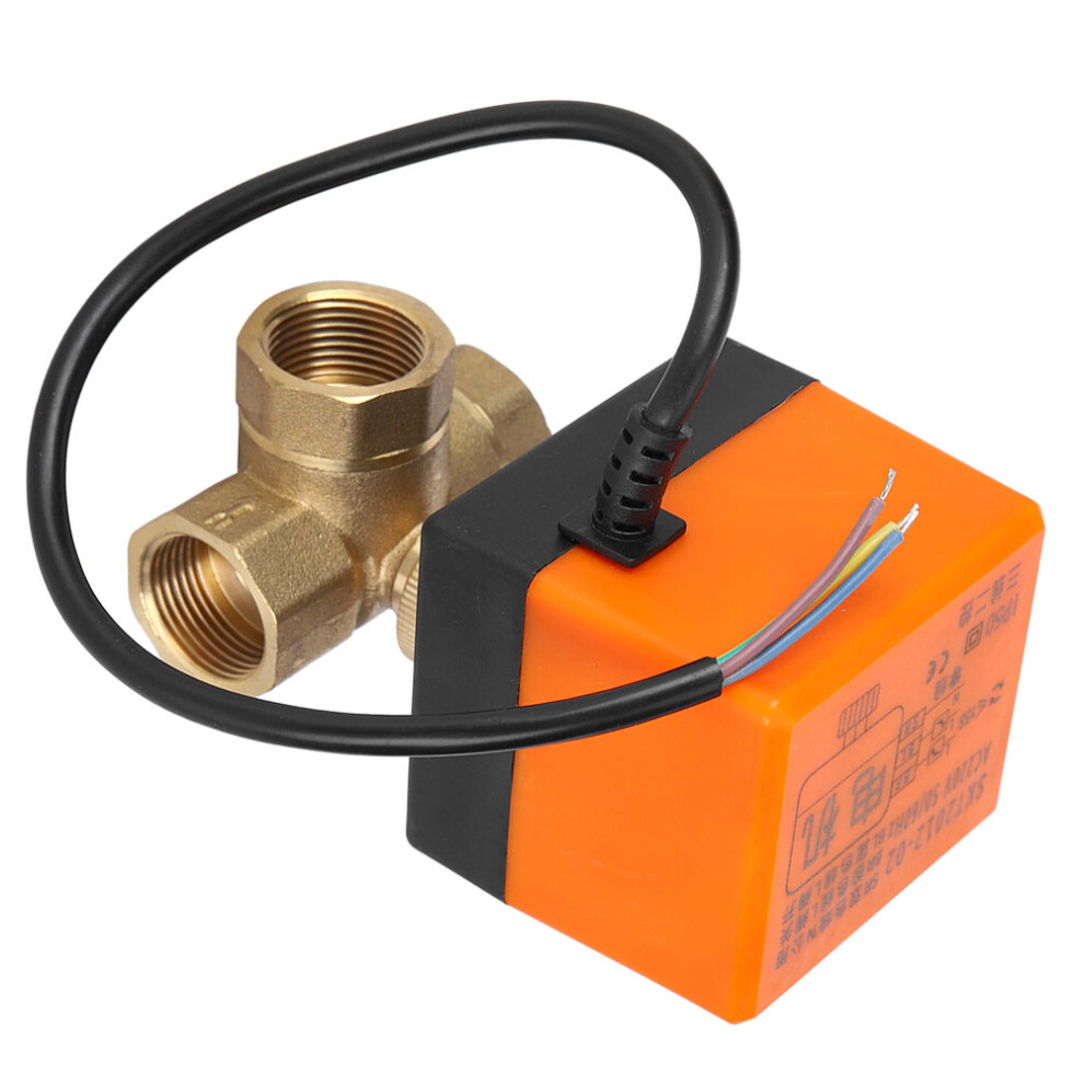 Motorized Brass Ball Valve G3/4Â L Shape Electric 2 Control 6W 220V Orange 6941361559278