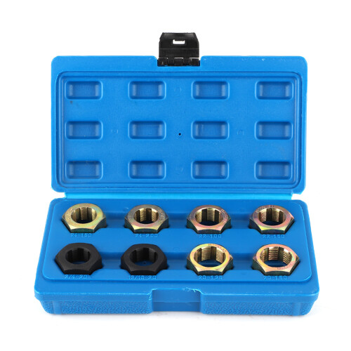 8pcs Universal Axle Spindle Rethreading Tool Set Iron Multi-Size 1