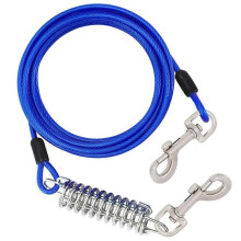 (Blue) 300cm Dog Leash with Shock Absorbing Spring Heavy Duty Pet Traction Rope Walking Leash for Small Pet Dogs Escape Proof  Silver