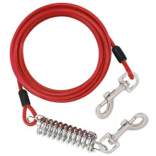 (Red) 300cm Dog Leash with Shock Absorbing Spring Heavy Duty Pet Traction Rope Walking Leash for Small Pet Dogs Escape Proof  Silver