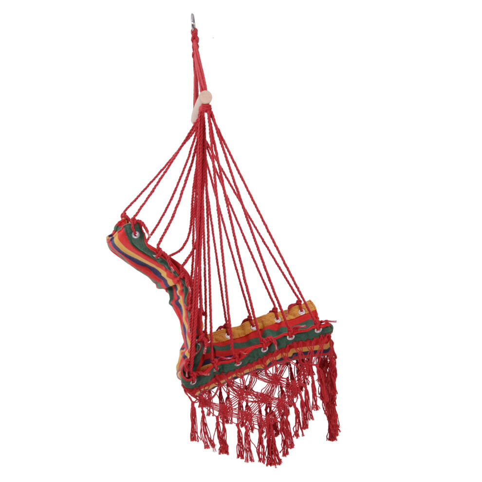 Colourful Striped Hammock Chair Swing Tree Hanging Seat for Indoor & Outdoor Use Durable Fabric Comfortable Garden Furniture-image-OPC-PMZ9CSV-NEW