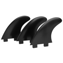 3Pcs Surfboard Tail Water Fin Set Nylon Plastic Glass Fiber Black