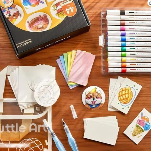 3D Magics Puff Paint Kits DIY Bubble Drawing Pen 3D-D round set 2