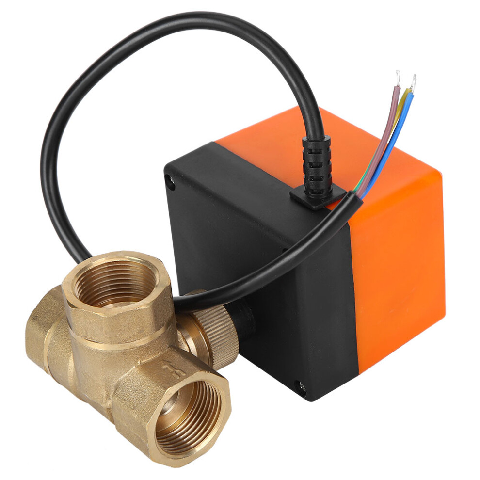 3-Wire Electric Brass Ball Valve L Shape Orange 1.6Mpa 6W Ac220v G3/4 4201361566433