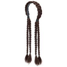 Elastic Hairpiece Braided Ponytail Extension Natural-Dark brown