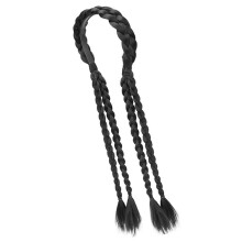 Wigs Twisted Ponytail Extension Adjustable-Brown black
