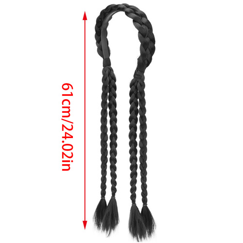 Wigs Twisted Ponytail Extension Adjustable-Brown black 1