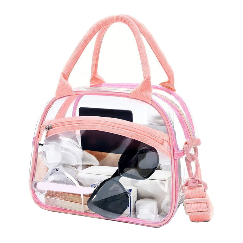 Pink Toiletry Bag Large Capacity Makeup Bag Clear Wash Bag