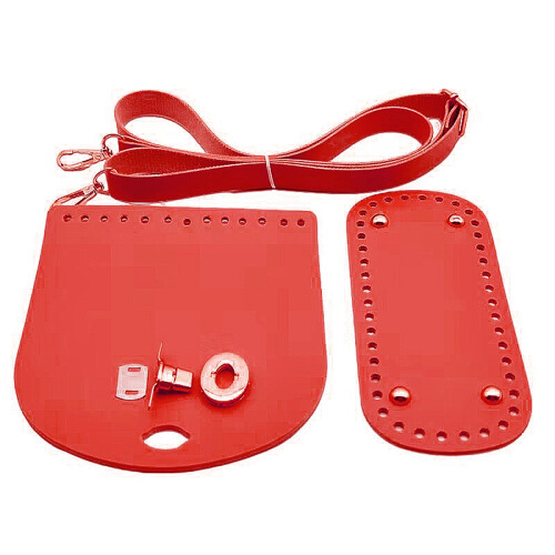 PU Leather Bag Making Supplies Kit For Crafters Adjustable-Red