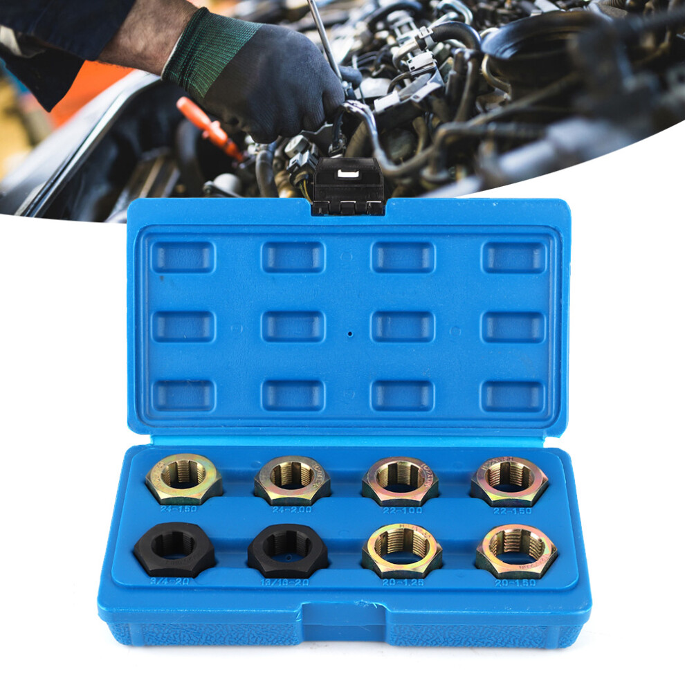 8Pcs Universal Axle Spindle Thread Rethreading Set, Iron 4911361568435