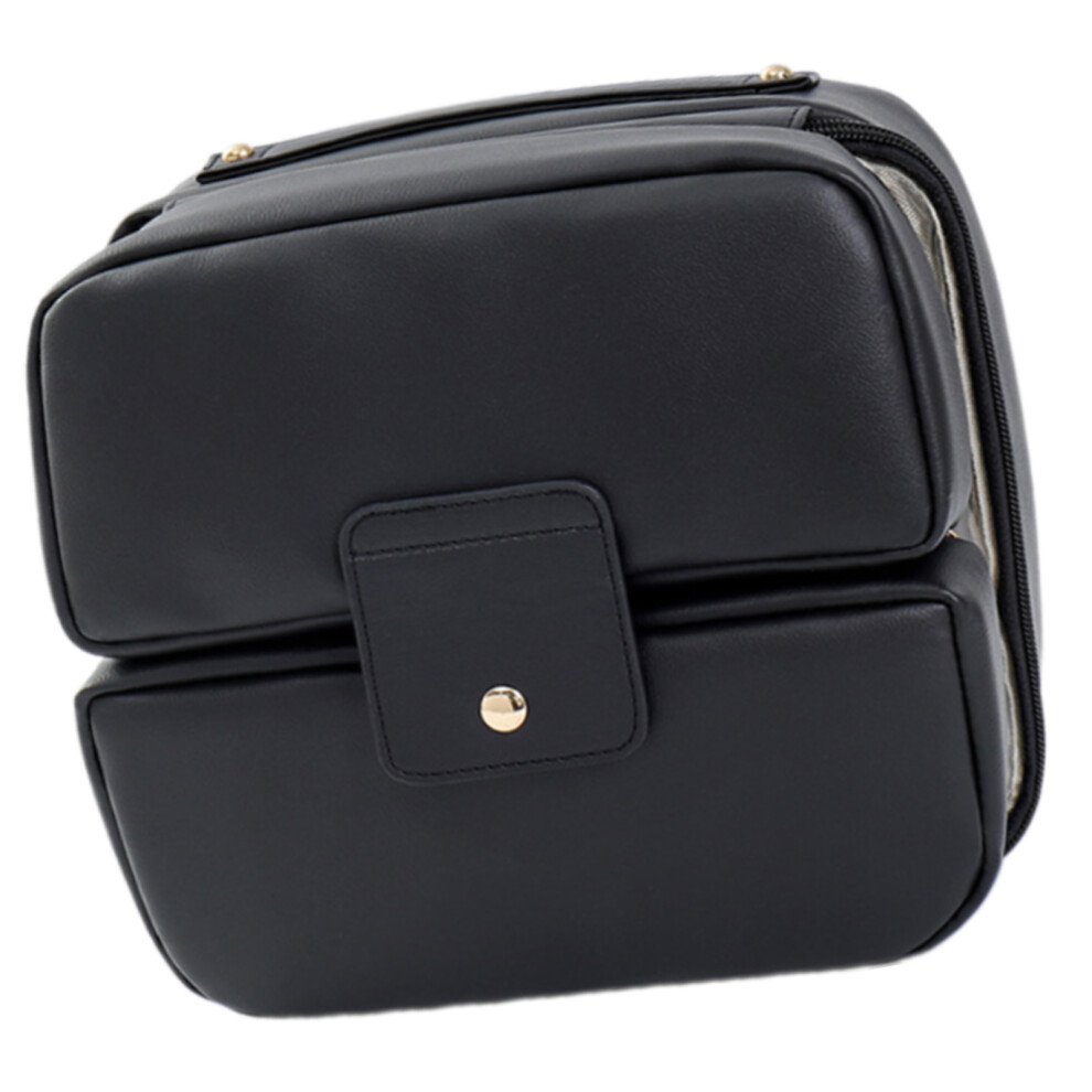 Black Creative Large Capacity Travel Makeup Bag Pu Cosmetic