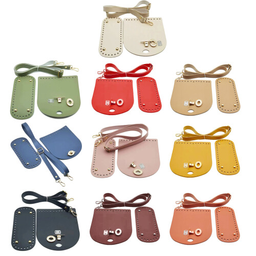 Crochet Bag Accessories Kit Adjustable Strap PU Leather-Brown 1