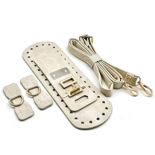 Creative DIY PU Leather Purse Hand Sewing Set-Imitation beige