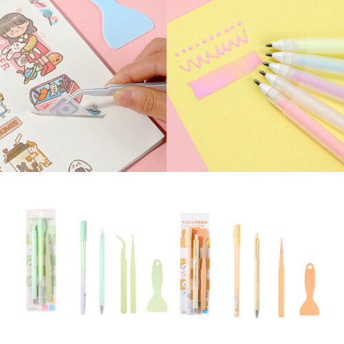 4Pcs Multiurpose Scrapbooking Craft Tool Includes Adhesive-Pink 1