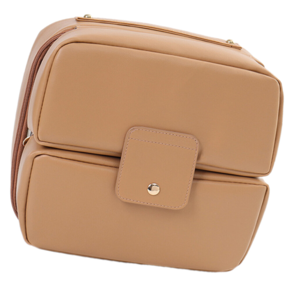 Stylish PU Makeup Bag Spacious Travel Storage Organizer-Coffee-image-OPC-PMZ9NG5-NEW