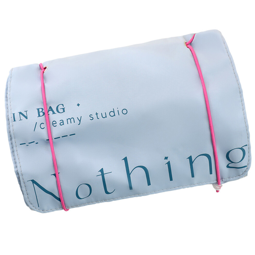 Roll Up Makeup Bag Detachable Cosmetic Bag Makeup-Light blue