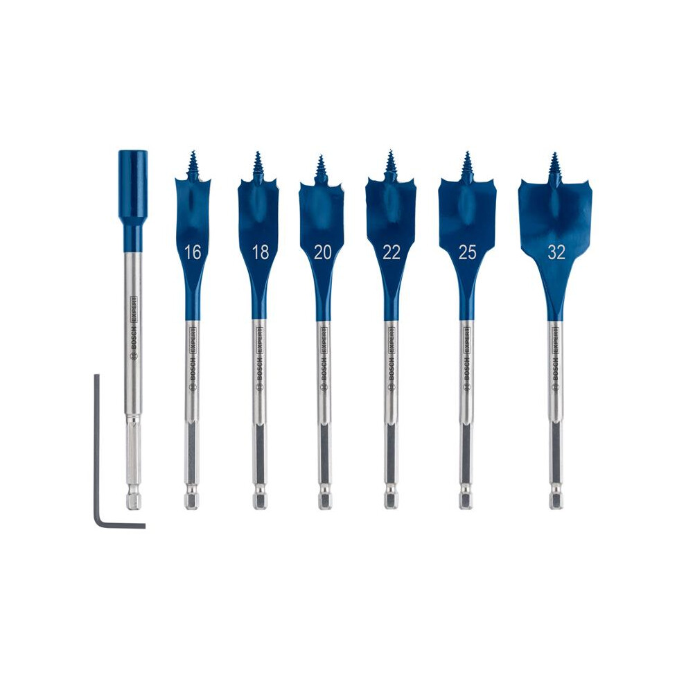 Bosch Professional 7 Pc. Expert Selfcut Speed Spade Drill Bit Set (For Softwood, Chipboard, Ø 16-32 Mm, Accessories Rotary Impact Drill)