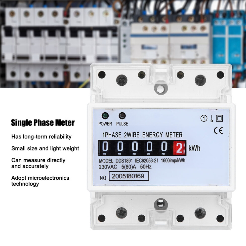 Dds1891 High Accuracy Single Phase 4P Rail Electricity Meter 50Hz Lcd Display 6901361573056