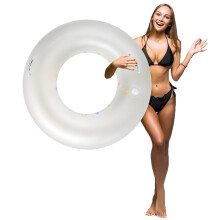Galleggianti gonfiabili per piscina a LED, Anello gonfiabile per nuoto per adulti a LED alimentato a batteria con doppi manici, Galleggianti per