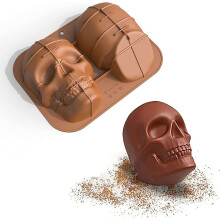 Halloween-Totenkopf-Backform, cooles Design, Silikonform für Muffins, Gelee und mehr, strapazierfähiges Silikon mit einfacher Reinigung